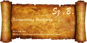 Szepessy Bodony névjegykártya